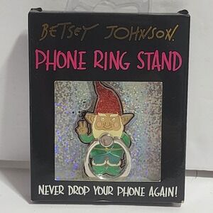 Betsey Johnson Phone Ring Stand Elf Gnome Multicolor Zinc Alloy BJ-1093 New